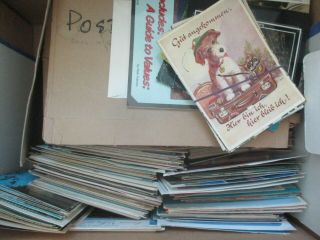 Estate: Postcard Accumulation Old And No Idea About Postcards (b371)