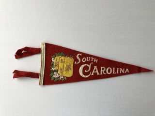 South Carolina - Vintage 1940/50s Travel Destination Souvenir Pennant