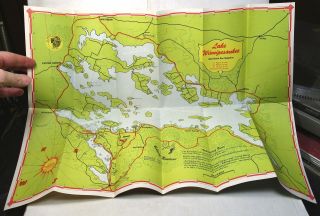 Ca.  1954 Lake Winnipesaukee Travel Brochure,  Hampshire,  With Map