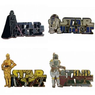 Dec Disney Employee Center Star Wars Vader R2 Boba Fett C3po Logo Cast Pin Set
