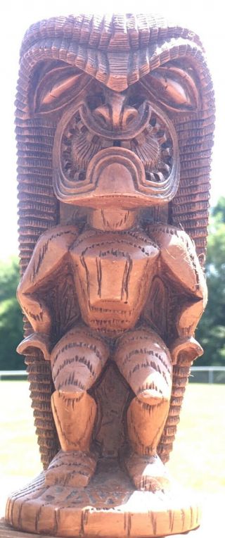 Vintage Coco Joes Hawaii Ku Tiki God Of Strength Sculpture.  Ancient Aliens