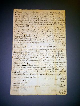 Antique Document Virginia Land Deed 1832 Hampshire County Va Indiana