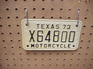 1973 Texas Motorcycle License Plate Old Stock No X 64800