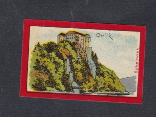 Old Matchbox Label Glazed Austria Bn68119 Castle