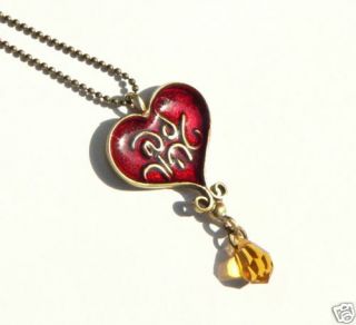 Pure Heart Love Pendant 20 " Necklace,  Hebrew Script Handcrafted In Israel Jewelry
