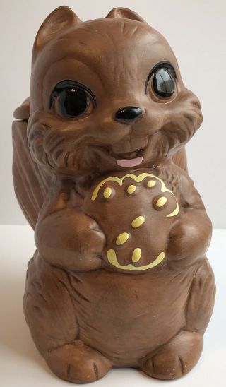 Vintage Twin Winton Complete Squirrel Cookie Jar California Pottery 1960s