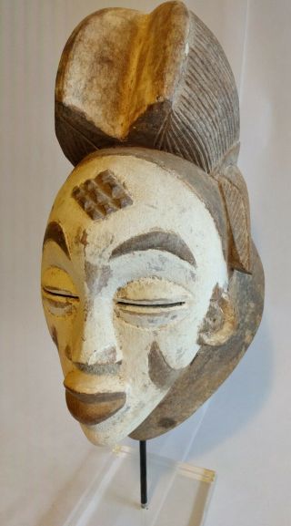 Punu Face Mask From Gabon – Punu Society – Wood,  Pigment
