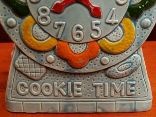 Rare Vintage 1950s Ceramic Blue Cookie Time Cookie Jar,  Japan,  Mouse,  Clock 2