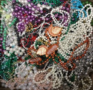 15 Pounds Mardi Gras Necklace Beads Stars Alphabet Blocks Dangles Arts & Crafts