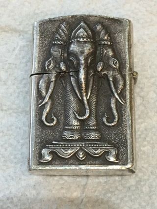Vintage Sterling Silver Siam Lighter With Insert