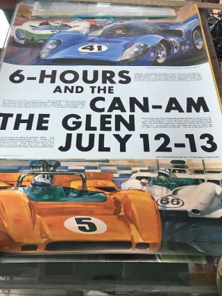 Vintage Watkins Glen 6 Hours To The Can - Am Poster Michael Turner