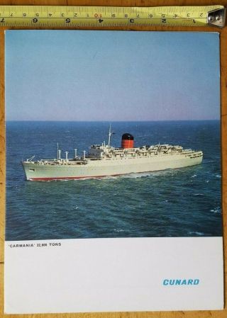 1967 Cunard Lines Rms Carmania Abstract Of The Log Steamship Ocean Liner Cruise