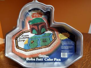 Vtg Wilton Cake Pan Star Wars Boba Fett With Paper Liner Hard To Find