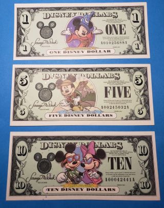 2001 Disney Dollars Set Of All 3 Disneyland - California Adventure Park