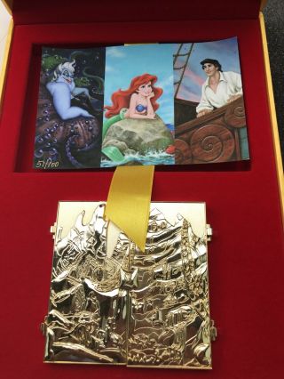 Disney ACME Jumbo Pin Triptych LE 100 The Little Mermaid w/ Lithograph 2