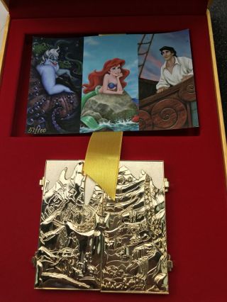Disney ACME Jumbo Pin Triptych LE 100 The Little Mermaid w/ Lithograph 3