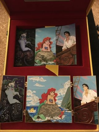 Disney ACME Jumbo Pin Triptych LE 100 The Little Mermaid w/ Lithograph 6