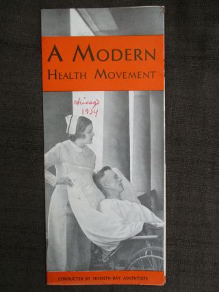 Vintage 1934 " A Modern Health Movement " Seventh - Day Adventists Brochure