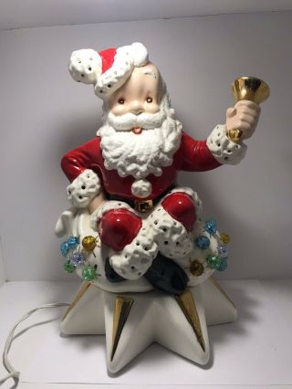 Rare Mcm Vintage Light Up Santa With Music Box
