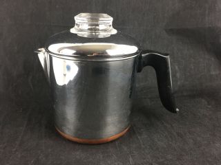 Vtg 1801 Revere Ware Copper Clad 5 - Cup Stove Top Percolator Coffee Pot Usa 84
