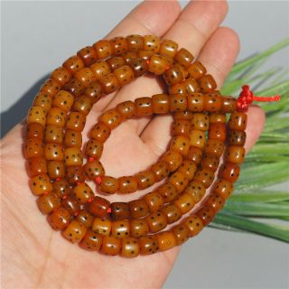 8×7mm Tibetan Old Deer Bone Prayer Beads 108 Bucket Bead Lucky Hand String