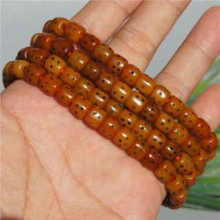 8×7mm Tibetan Old Deer Bone Prayer Beads 108 Bucket Bead Lucky Hand String 4