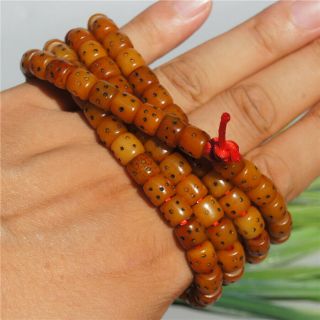 8×7mm Tibetan Old Deer Bone Prayer Beads 108 Bucket Bead Lucky Hand String 6