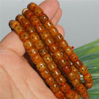 8×7mm Tibetan Old Deer Bone Prayer Beads 108 Bucket Bead Lucky Hand String 7