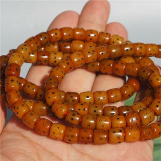 8×7mm Tibetan Old Deer Bone Prayer Beads 108 Bucket Bead Lucky Hand String 8