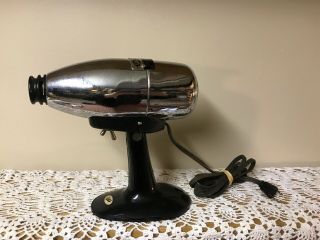 Vintage Chrome Oster Airjet Electric Hair Dryer On Stand Model 202