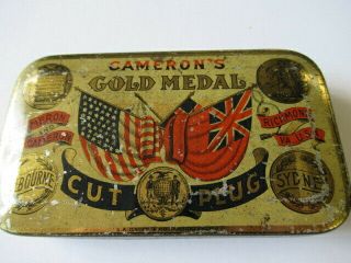 Vintage Tobacco Tin - - Cameron ' s Gold Medal Cut Plug tobacco 4
