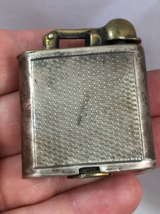 Unmarked Vintage Lift Arm Pocket Lighter With Sterling Silver Sleeve For Repair 2