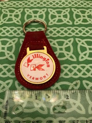 Vintage Killington Vermont Red Leather Keychain