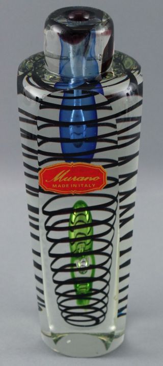 Vintage Mid - 20thC Italian Murano Art Glass Perfume Bottle Vase Controlled Bubble 2