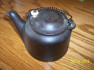 Antique Toy Child Wagner Ware Cast Iron Tea Kettle Pot Black Salesman Sample Toy