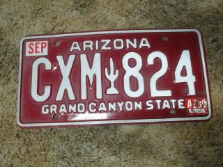 Arizona License Plate Cxm 824 1980 