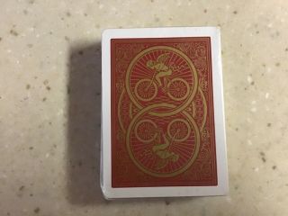 Bicycle Prototype Deck Of Playing Cards.  Red/gold