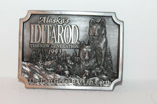 Iditarod Sled Dog Race Alaska 1993 Official Collector Belt Buckle Metal