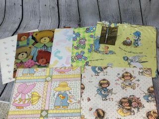 Vintage Wrapping Paper,  1960’s - 1990’s Baby Shower,  9 Different Designs