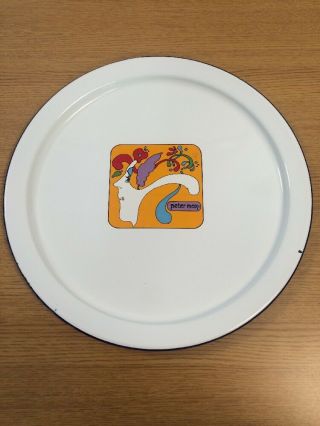 Ernest Sohn Enamelware Large Serving Tray Plate Peter Max Psychedelic Pop Art