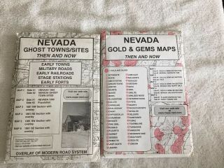 Nevada Gold & Gems Maps And Ghost Towns/sites Maps Then And Now
