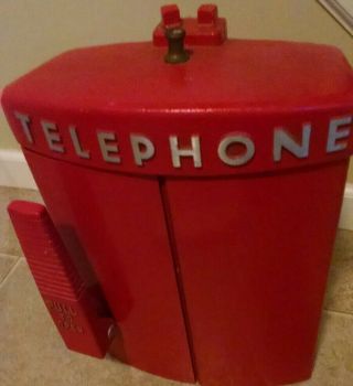 Vintage Western Electric Red Metal Emergency / Police / Fire Telephone Box 1975