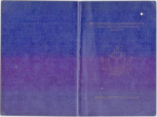 Brunei Darussalam Vintage Specimen Passport 32 Pages Dark Blue Very Rare