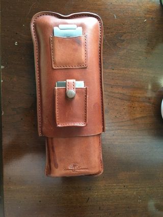 Rare Tommy Bahama Flask & Leather Cigar Case W/lighter Trimmer
