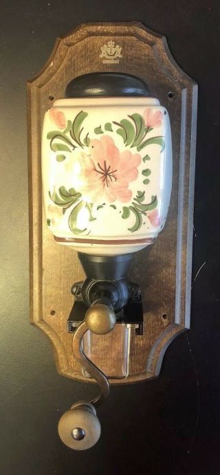 Vintage Zassenhaus West Germany Floral Coffee Mill Grinder