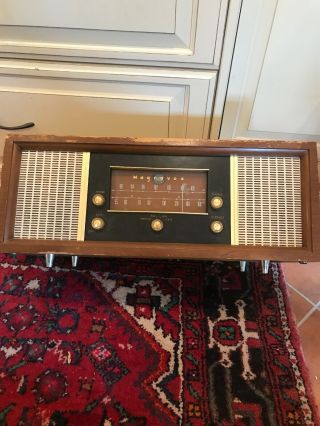 Magnavox Table Top Stereo Console Radio Rare Model Fm - 20 Wood Case 1958 59