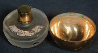 Magie de Lancome Gilt Brass Frosted French Crystal Perfume Bottle Star Orb World 4