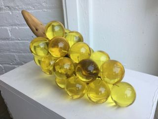 Vintage Acrylic Lucite Grapes Cluster - 12 " X 6 " X 6 " - 1960s,  Green - Yellow