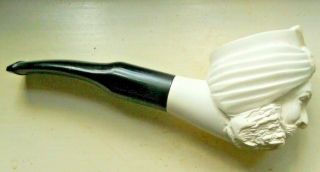 Vintage Smoking Tobacco Pipe With Carved Face
