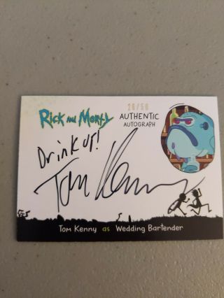 Rick And Morty Autograph Tom Kenny 26/50 Wedding Bartender
